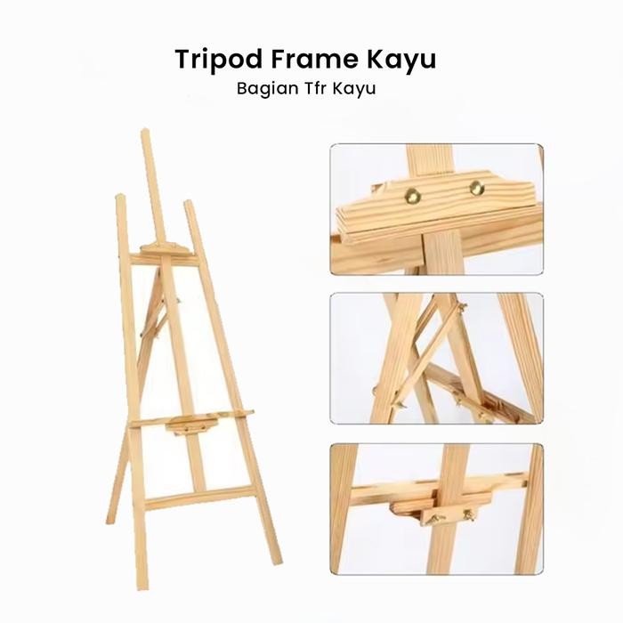 

Standing Tripod Wooden Easel Tripod Kayu Stand Lukis Bingkai Foto #Gratisongkir