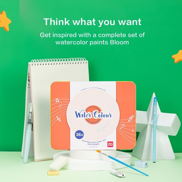 

Cat Air Deli Padat / Solid Watercolor Paint Dengan Kuas Air - 73936-X #Gratisongkir