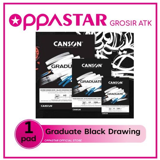 

Kertas Lukis Sketch A5 A4 A3 Canson Graduate Black Drawing