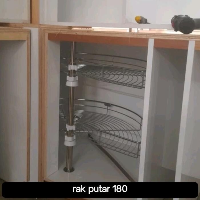 Terlaris Rak Sudut Dapur Putar Sudut 270 / Sudut Kabinet Putar 270 Rak Sudut