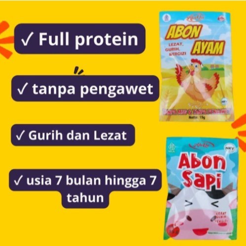 

Abiqu Abon MPASI - Abon Abiqu - Abon Anak - Abon Sapi Ayam Tuna Lele - MPASI Anak