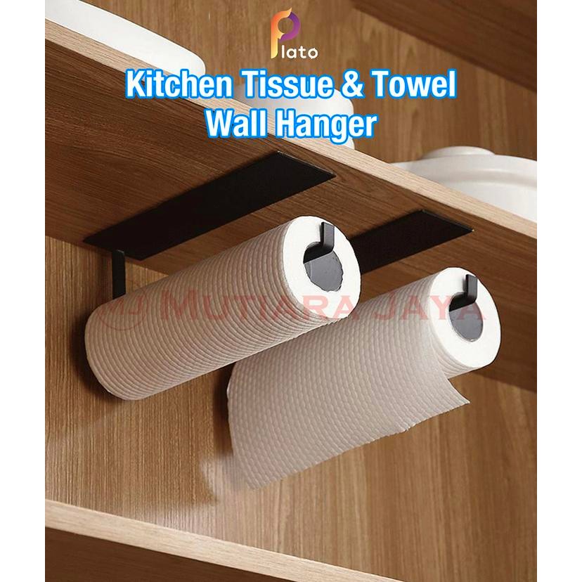 PREMIUM PLATO Gantungan Tisu Dapur Handuk Lap Kitchen Towel Hanger Tempel