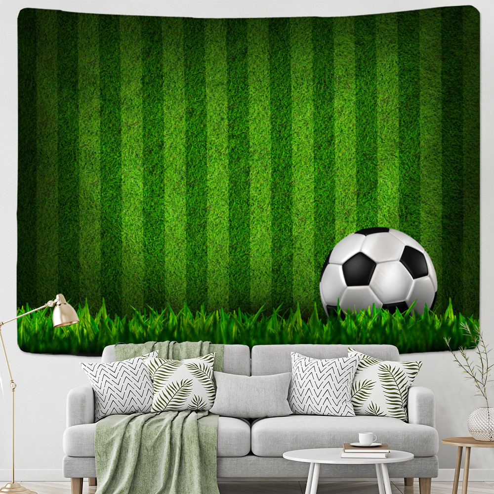 Padang Rumput Hijau Lapangan Sepak Bola Permadani Hiasan Dinding Karpet Sepak Bola Spanyol Bohemianw