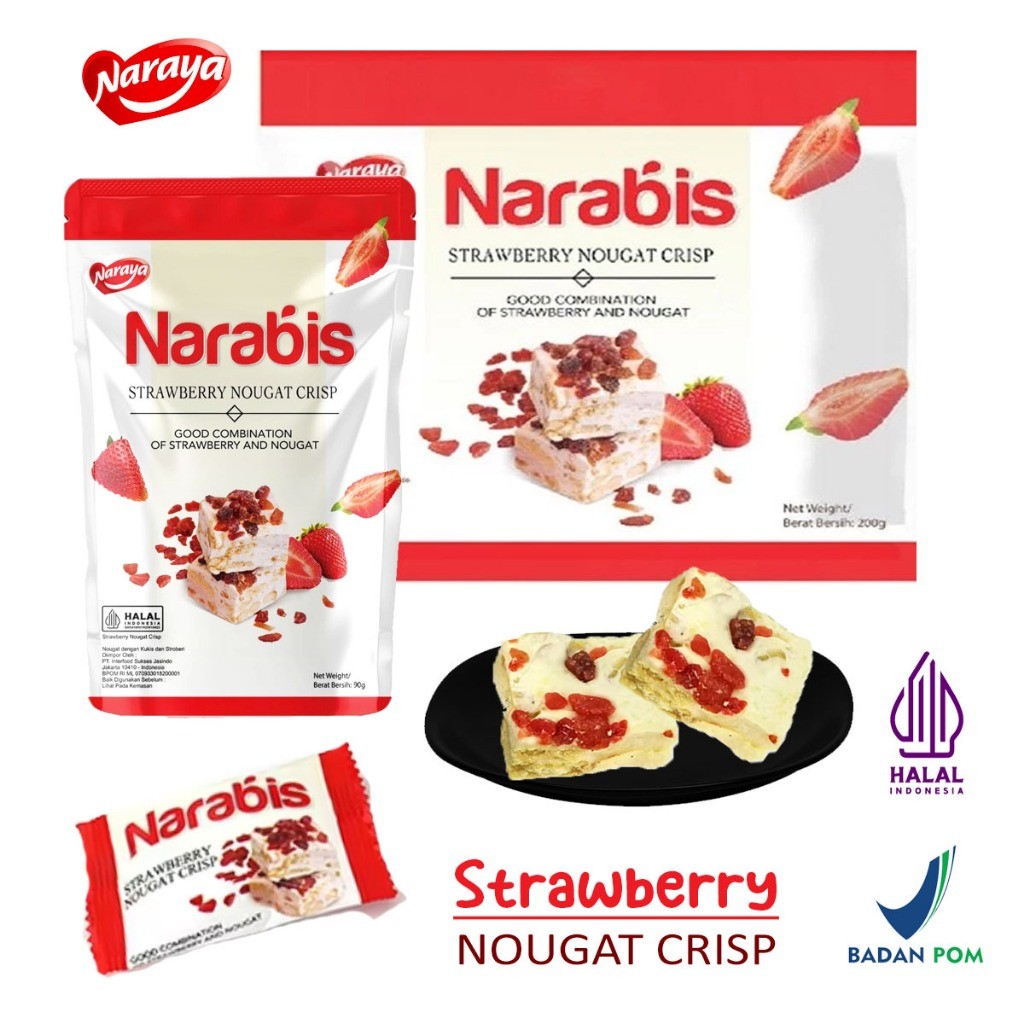 

NARAYA Narabis Nougat Crisp Chocolate Strawberry Cookies And Cream Matcha Assortment 90 gr 200gr