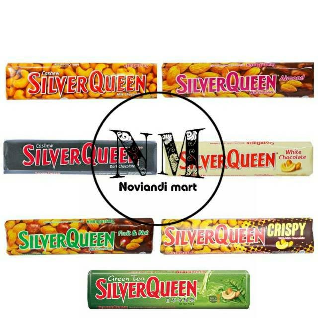 

Silverqueen 55gram /Cashew 55gr/Almond 55 /Silverqueen 58/ 65/62/62gram