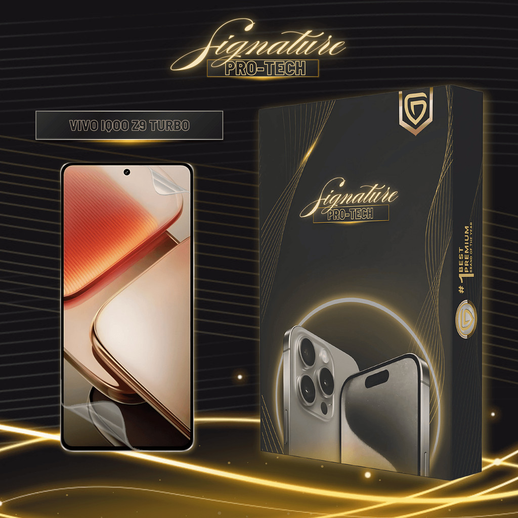 UniPhon SIGNATURE PRO-TECH - Premium Anti-Scratch Protector for Vivo iQOO Z9 Turbo / Screen Guard Ca