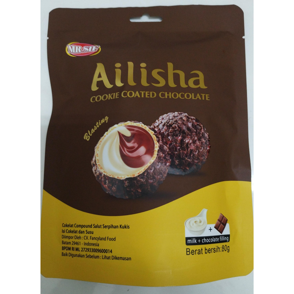 

KONBINI MALAYSIA - Ailisha Golden Chocolate 66gr & 80gr Ailisha Cookie Coated Chocolate Coklat
