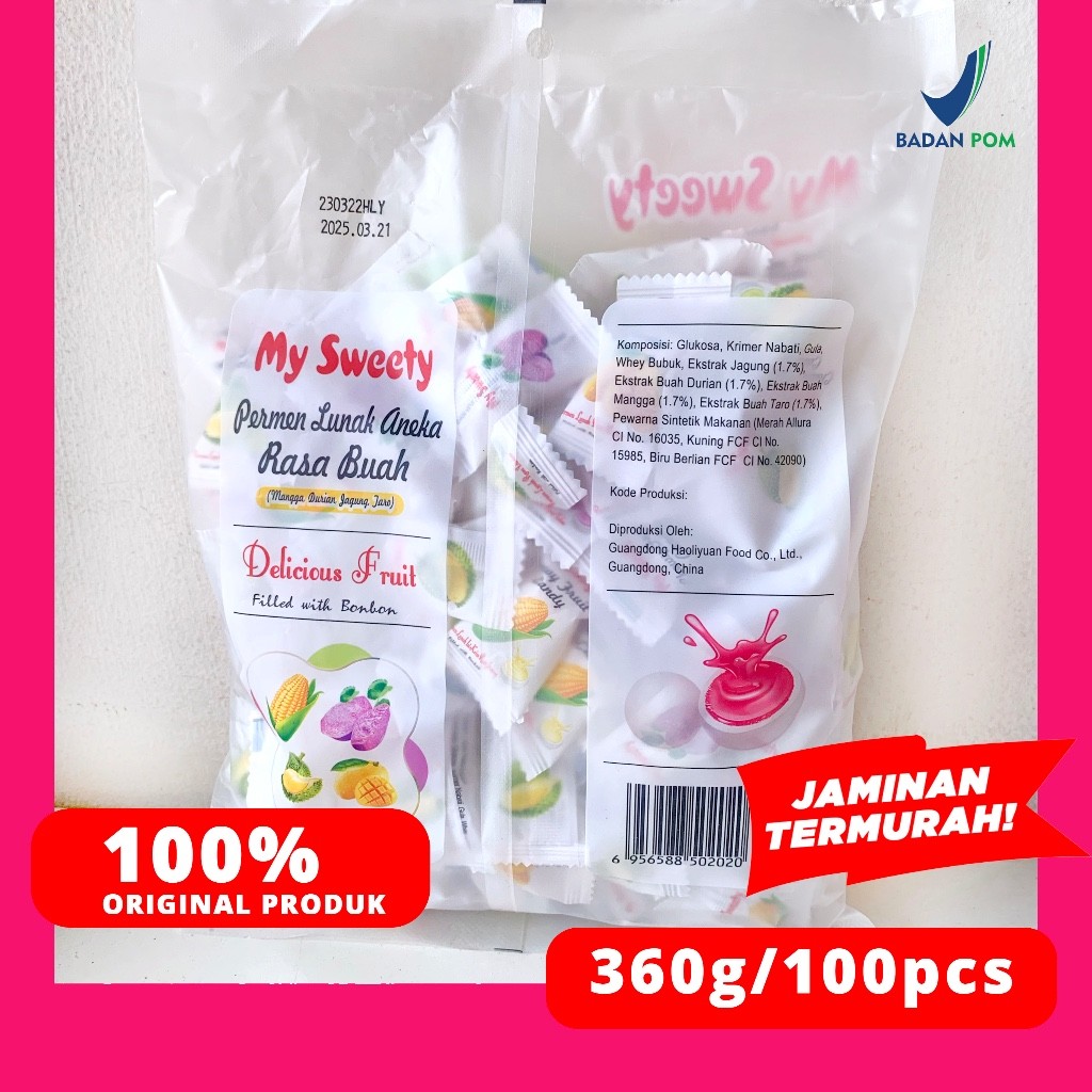 

PERMEN SUSU LUNAK ANEKA RASA BUAH 100PCS/360G MYSWEETY