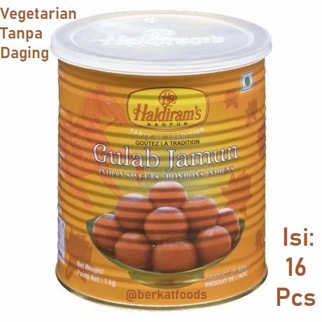 

CPR - Gulab Jamun Haldiram Indian Sweets Dessert 1Kg / Manisan India Haldirams Tin 1 Kg Isi 16 Pcs