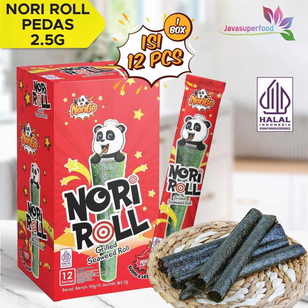 

Snack Nori Roll Grilled Seaweed Roll 1 box isi 12Pcs / Snack Rumput Laut 2.5g
