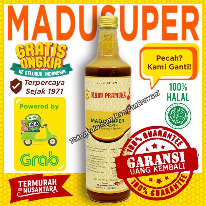 

Caraka.store1 Madu Pramuka Alami Super 650ml (Madu + Pollen + Royal Jelly)
