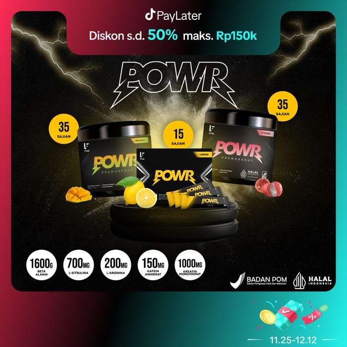 

ELLYNESHOP FITLIFE POWR PRE WORKOUT ALL VARIANT BPOM & HALAL