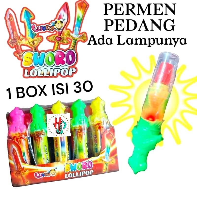 

PERMEN LAMPU SWORD LOLLIPOP 1 BOX ISI 30 PC