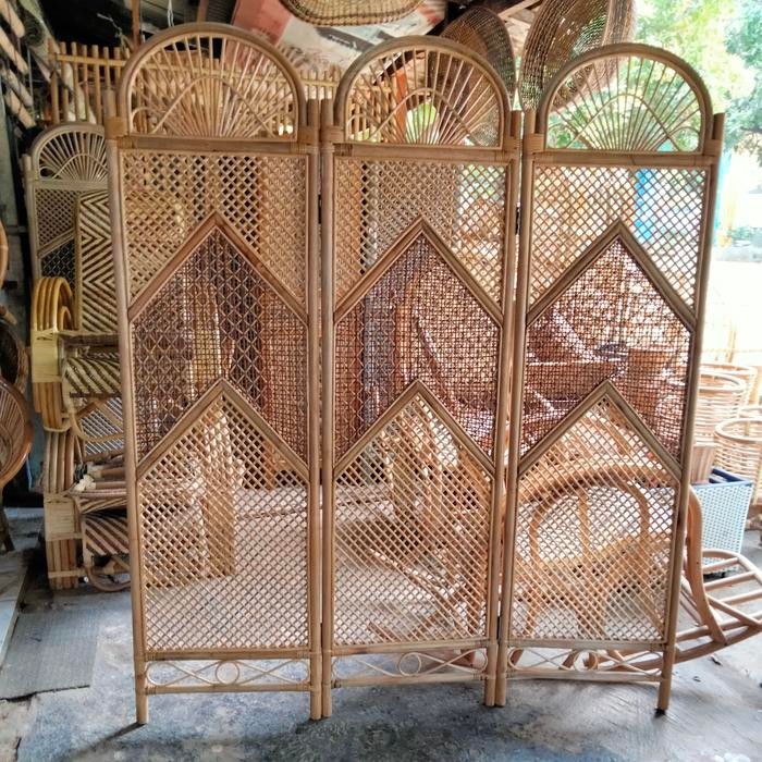 penyekat ruangan full rotan asli