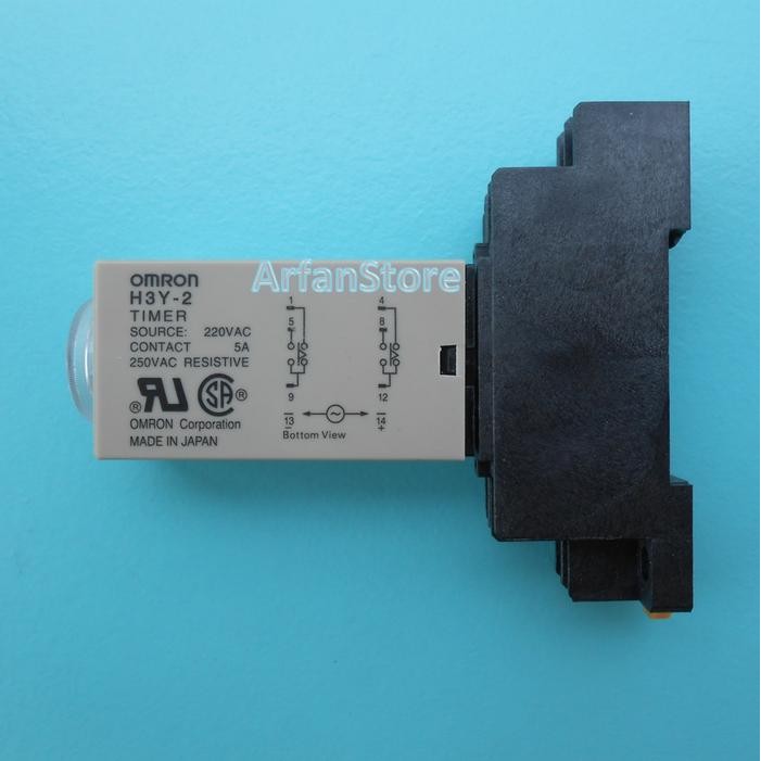 JTTOP" TDR 60 DETIK TIME DELAY RELAY TIMER PENUNDA WAKTU AC 220V H3Y-2 OMRON
