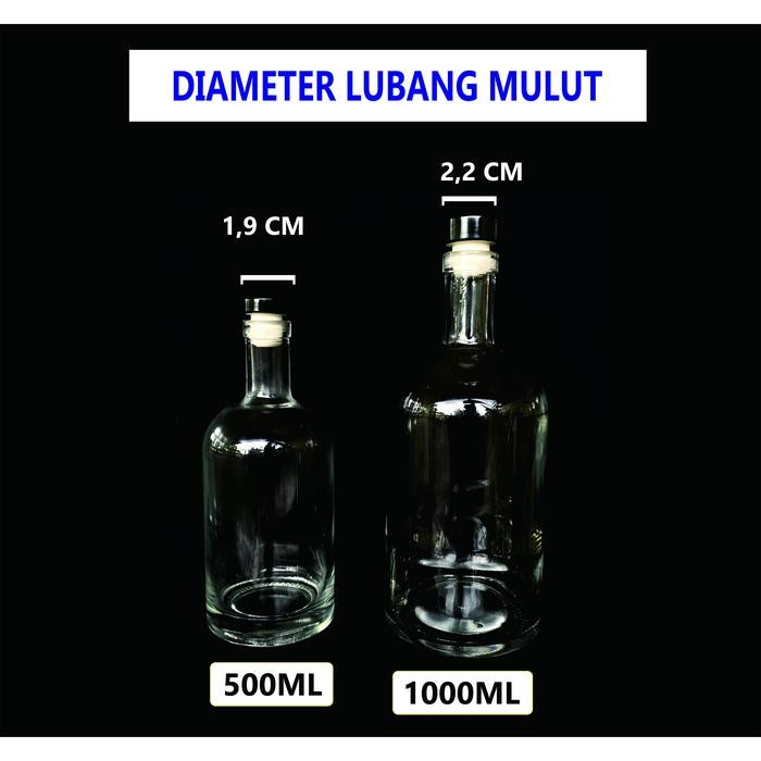 (BestPrice) BOTOL KACA 100% botol baru plus Tutup / Botol Liquor 500ml dan 1000ml