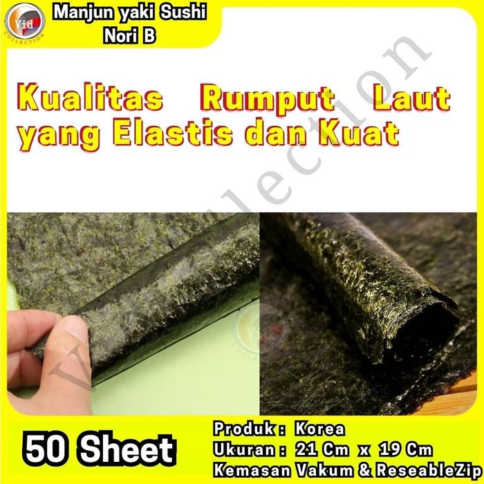 

JTTOP" MANJUN YAKI SUSHI NORI RUMPUT LAUT ROASTED SEAWEED 50 LEMBAR FOOD