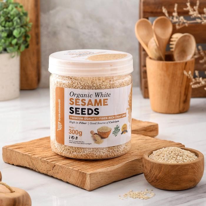 

JTTOP" ORGANIC ROASTED WHITE SESAME SEEDS PREMIUM / BIJI WIJEN PUTIH ORGANIK