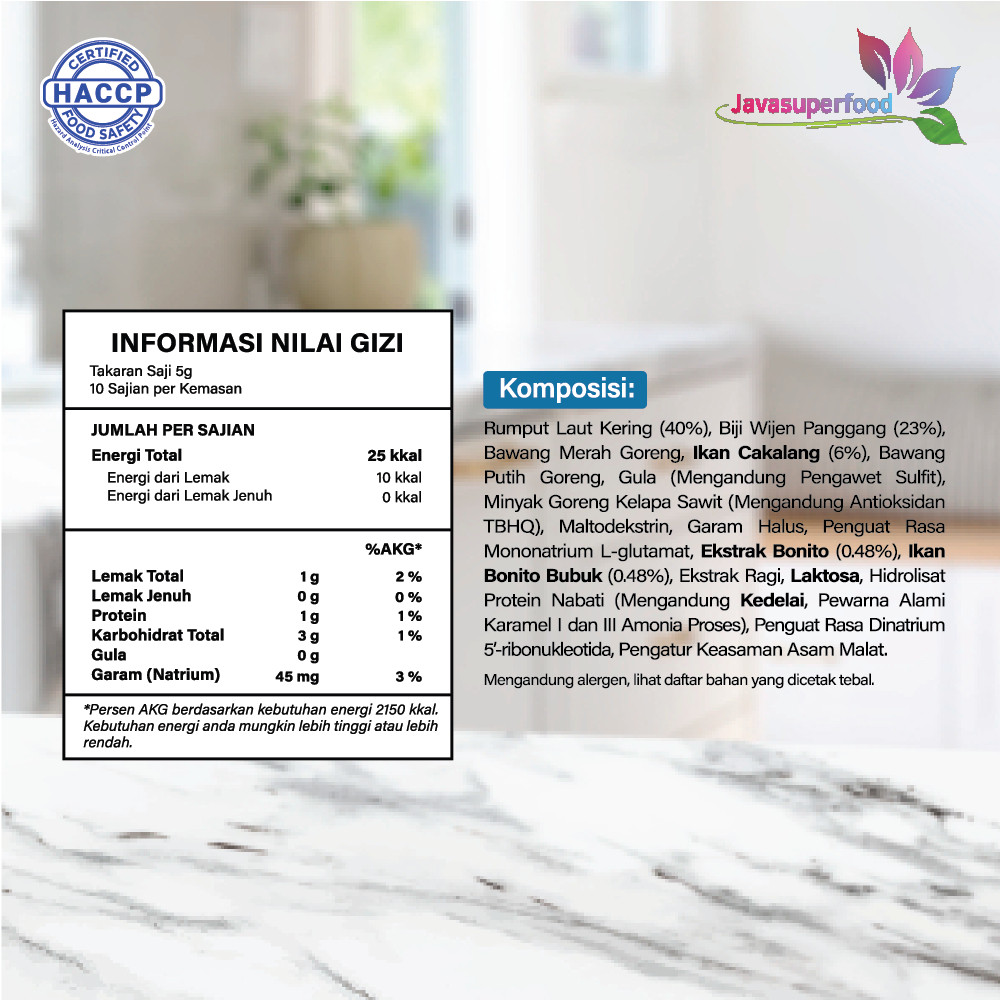 

Omahjajanan N Tabur Furikake Katsuobushi 50Gr / Rumput Laut Panggang Campuran Ikan Teri Dan