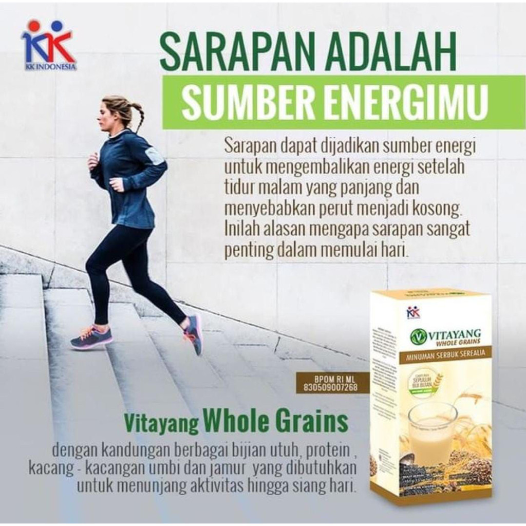 

Restokobar Vitayang Whole Grains Sereal Diet Pengganti Makan 1 Box 15 Sachet
