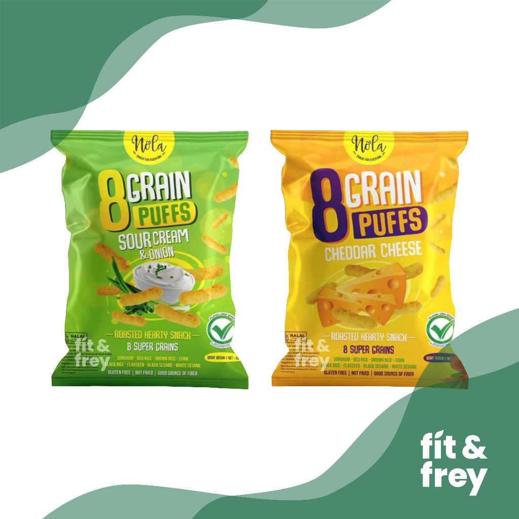 

Eumsig Nola 8 Grain Puffs 50G - Snack Sehat - Bebas Gluten - Sour Cream Onion / Cheddar Cheese -
