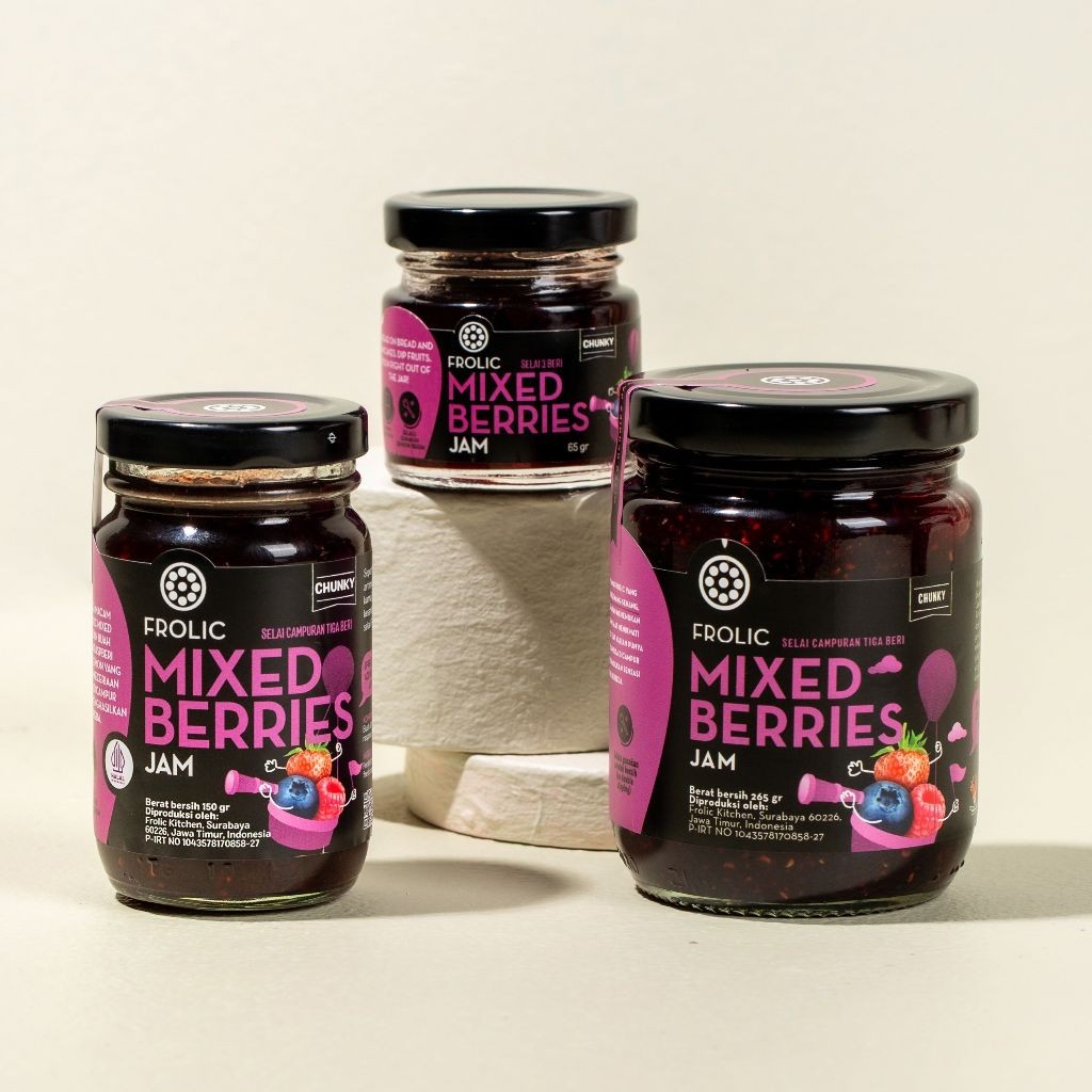 

Sega Tungtung Frolic Mixed Berries Jam - Raspberry Blueberry Strawberry Selai Campuran Raspberi