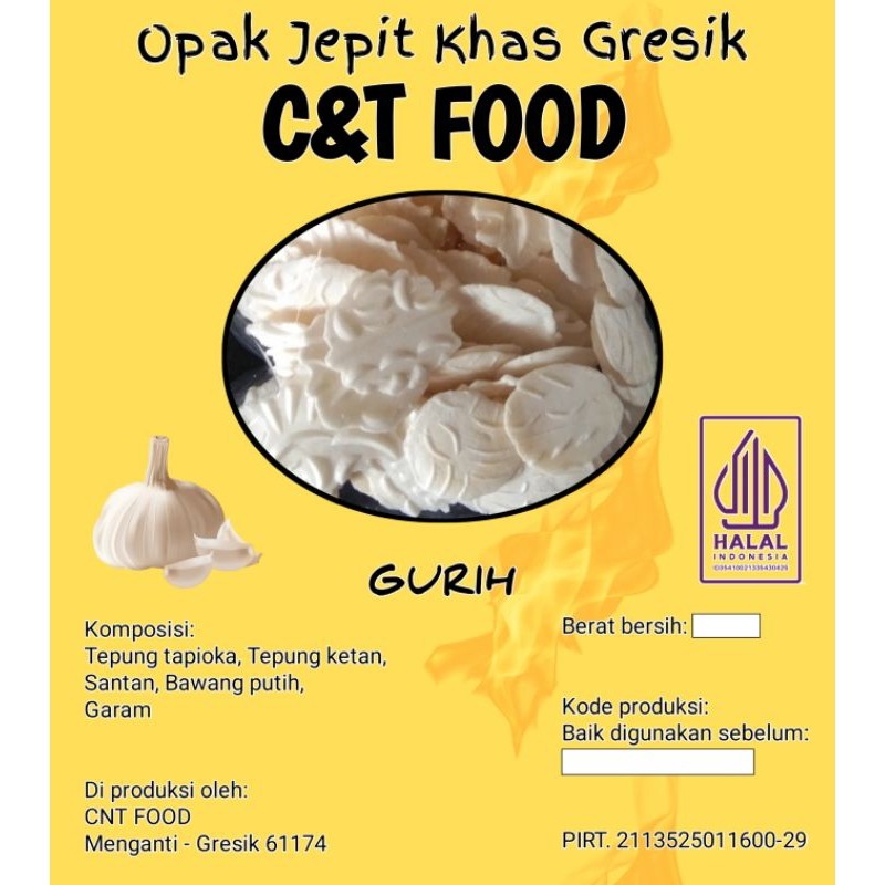 

Sega Tungtung Opak Jepit Khas Gresik Kemasan 500G 250G Opak Gurih Opak Pedas