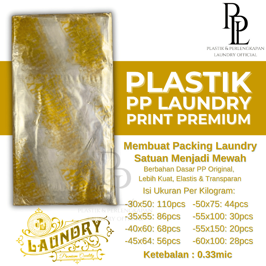 [ 1 Kg ] Plastik Packing Laundry Sablon Premium / Plastik Laundry Kiloan / Plastik PP Print/Sablon