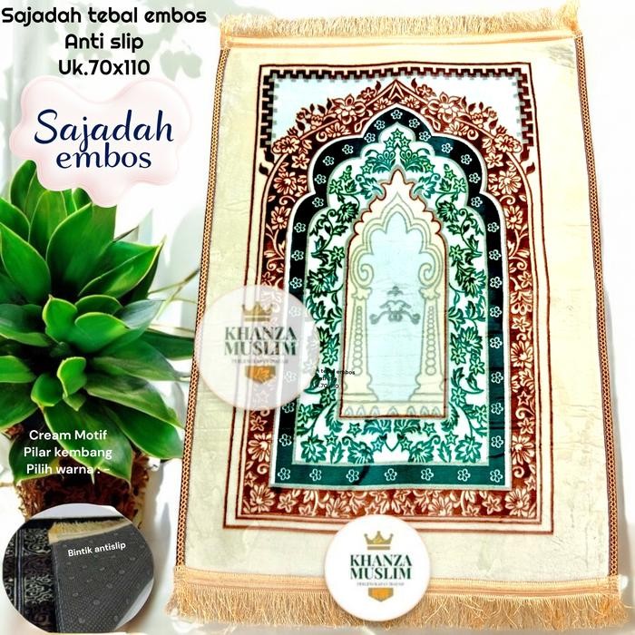 SAJADAH TEBAL TURKIYE SEJADAH MIDI CREAM LEMBUT