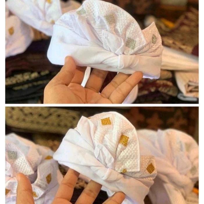 Udeng Putih Polos, Udeng Putih Bordir, Udeng Bungkulan Jadi Polos Terlaris