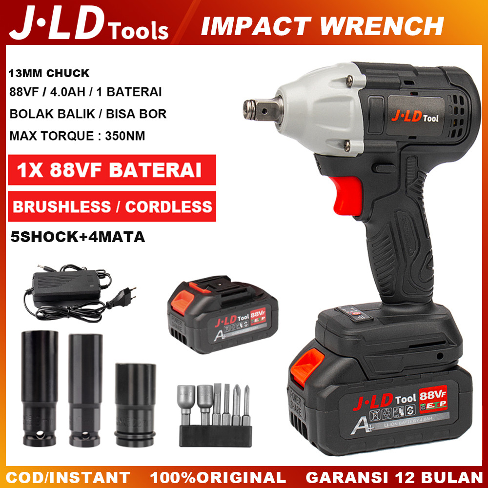 NEWW JLD 88VF Brushless Mesin bor Impact baterai 13MM Cordless Impact wrench Impact jld JV88