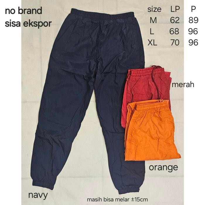 PREMIUM celana training parasut olahraga karet melar sisa ekspor navg orange merah