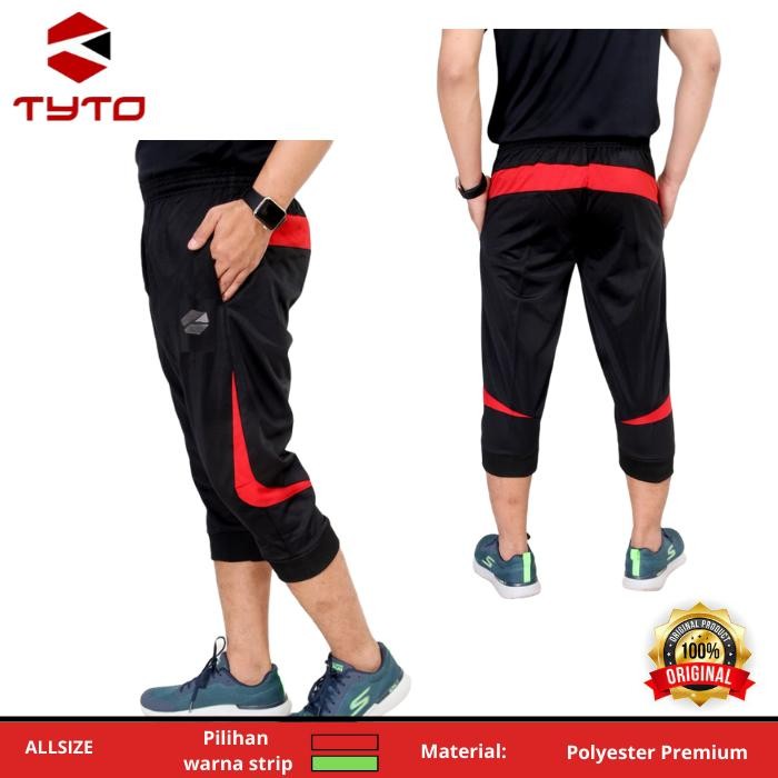 PREMIUM Celana Sontog Olahraga Training Pria 3/4 TYTO Polyester Import Premium