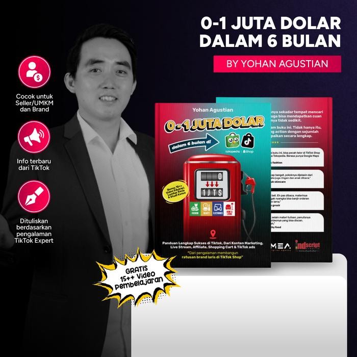 PREMIUM [Buku + Rekaman Modul Edukasi Tiktok Shop] 0-1 Juta Dollar di Tiktok Shop by Yohan Agustian