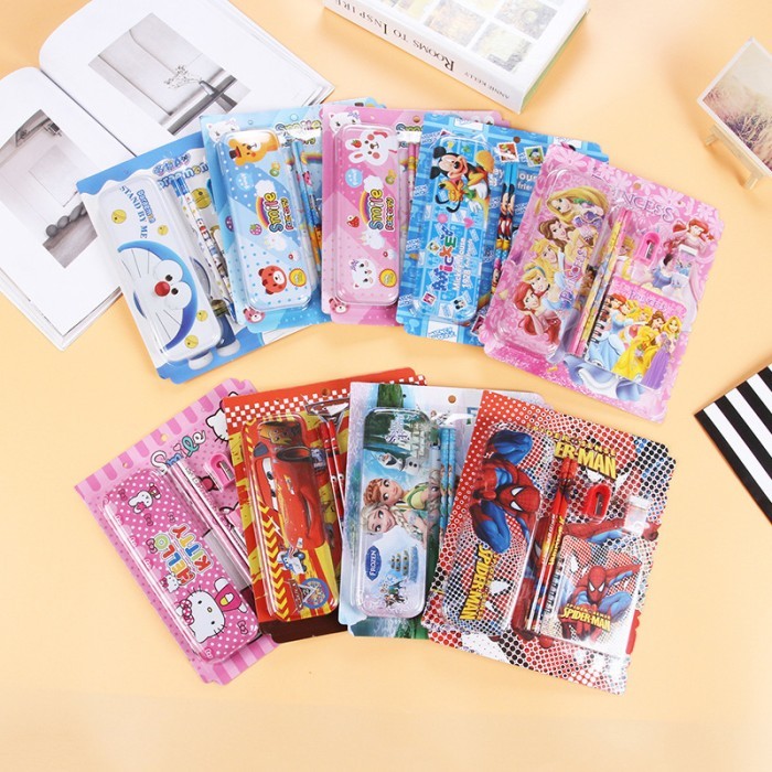 

Tempat Pensil Set 6In1 Alat Tulis Sekolah Karakter Kartun 6Pcs Peralatan Menulis Anak Lucu