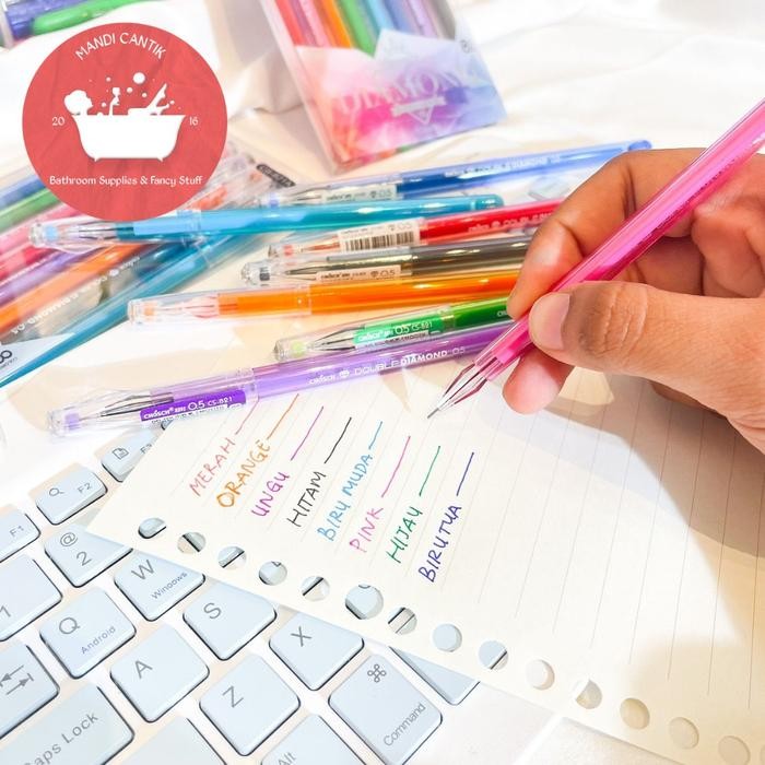 

Pulpen 1 Set Isi 8 Pen Diamond Cs821A Neutral Color Pen Pena Ballpoint Coloring Pen Glitter Pen