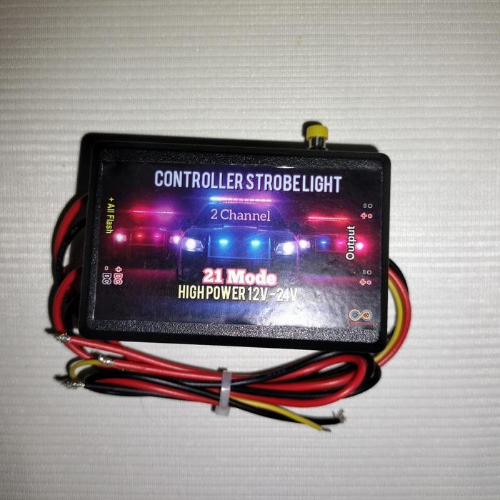 PREMIUM MODUL STROBO BLITZ HIGH POWER 12V 24V 2 CHANNEL 21 MODE KEDIP