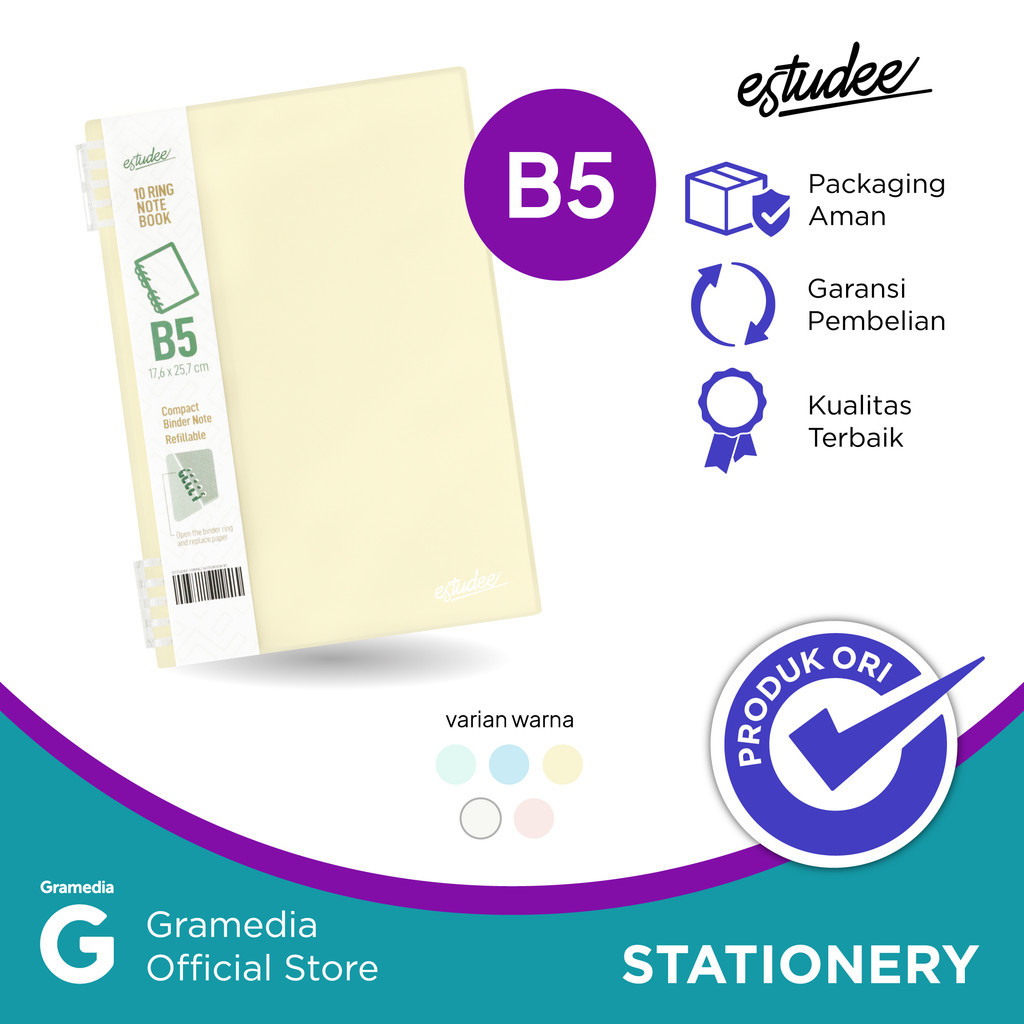 

LINDU Estudee 10Ring Notebook B5 Ivory