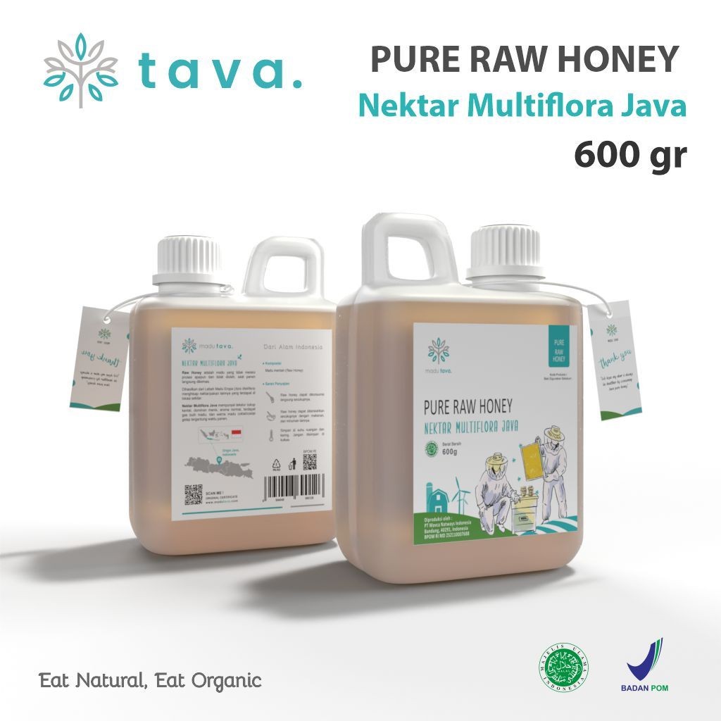 

Madu Asli Murni 600gr Tava Grade A Nektar Multiflora Java 100% Alami Pure Natural Raw Honey