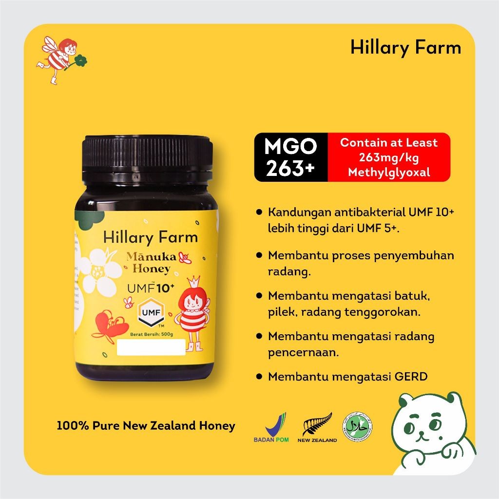 

Hillary Farm Manuka Honey UMF 10+ Madu Manuka (500gr)