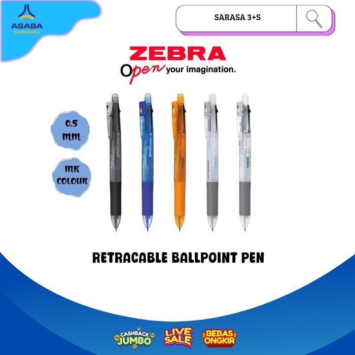 

Ready JT Gel Pen Zebra Sarasa 3+S Multifungsi