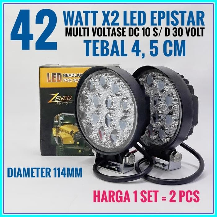 Lampu Sorot Tembak Led 2 Pcs 42 Watt 42W 12 Volt 24 Volt Spotlight