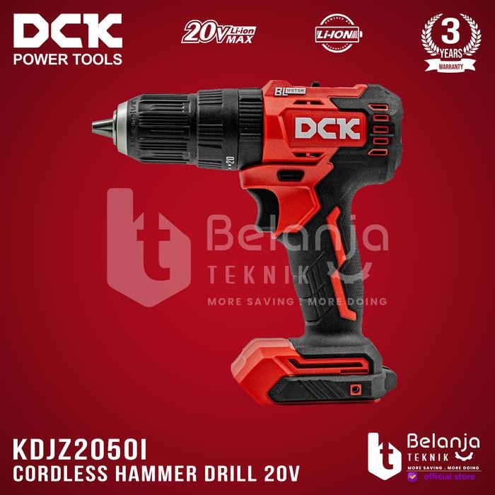 DCK Cordless Hammer Drill KDJZ2050iDM 20V Bor Impact Baterai KDJZ2050i