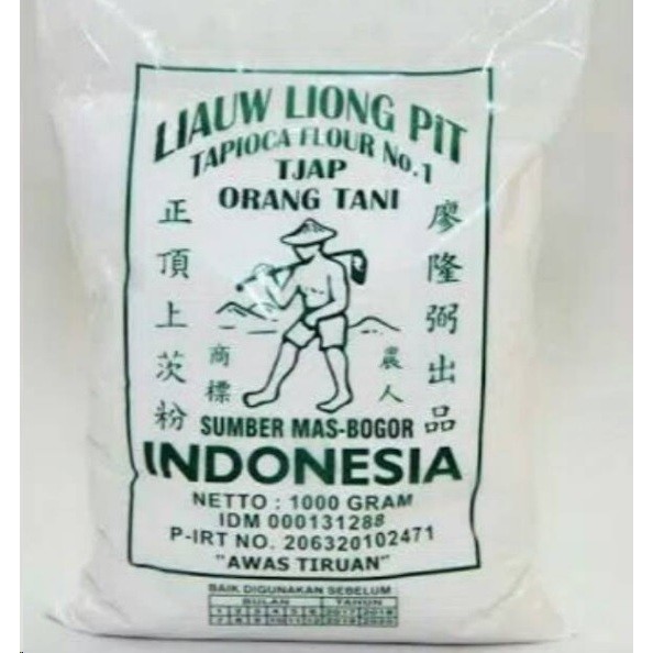 

Tepung Sagu Liauw liong pit 1kg TEPUNG TAPIOKA cap tani tjap orang tani