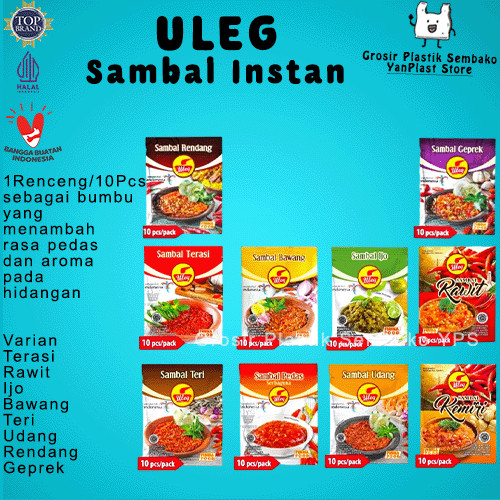 

Sambal ULEG Fina Sachet 20Gr Renceng isi 10Pcs Varian