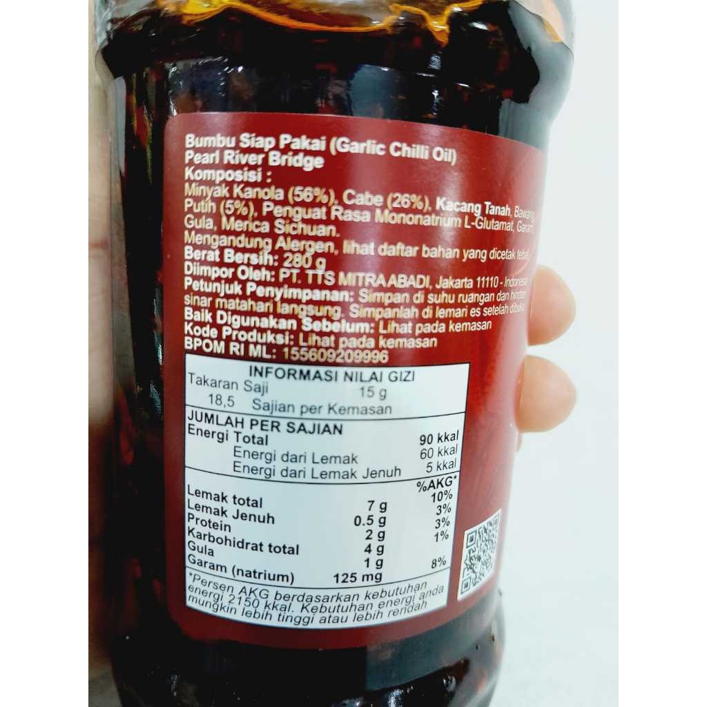 

PRB Garlic Chilli Oil 280gr / TTS Pearl River Bridge Bumbu Siap Pakai
