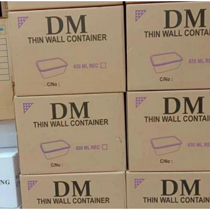 Thinwall DM Kotak 650ml rectangle isi 500 set per dus