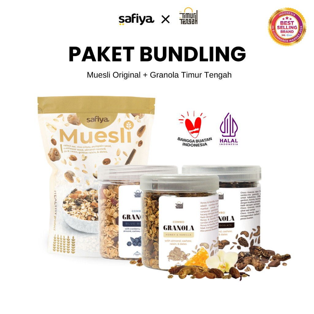 

Safiya Paket Muesli Original 500 Gram x Granola 250 Gram Timur