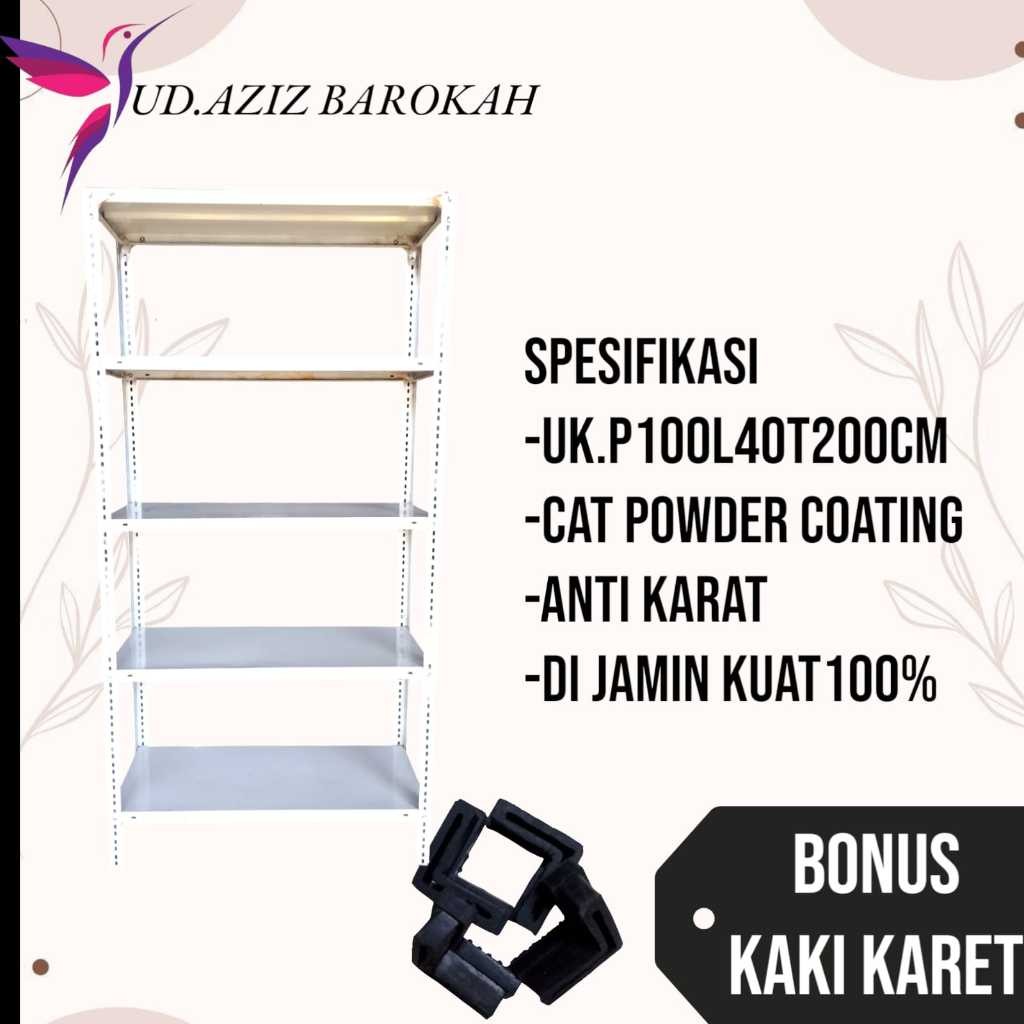 Classic Discount Rak Besi Siku Lubang Uk L40 X P100 T200 Cm Free Kaki Karet