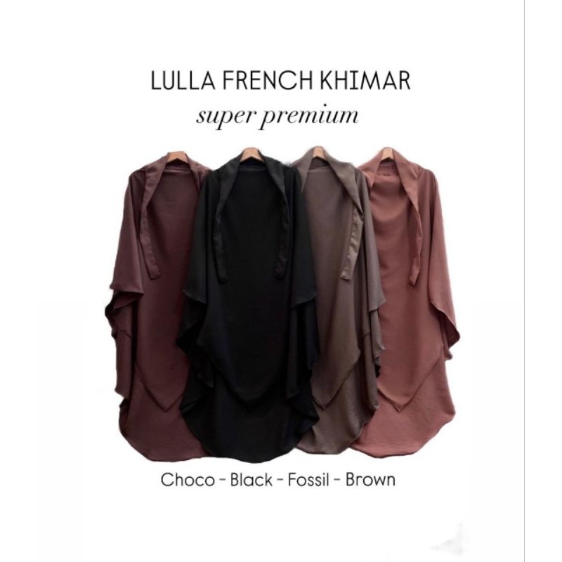 Pola Mewah Polos Lulla French Khimar Super Premium Ukuran Xl